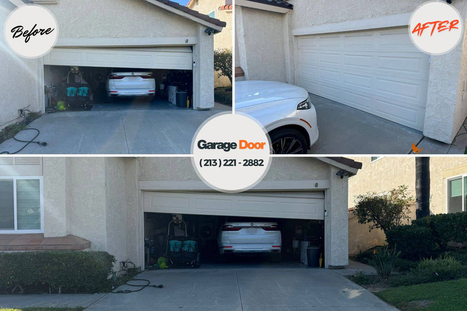 Before and after: garage door repair Horn Lake, MS